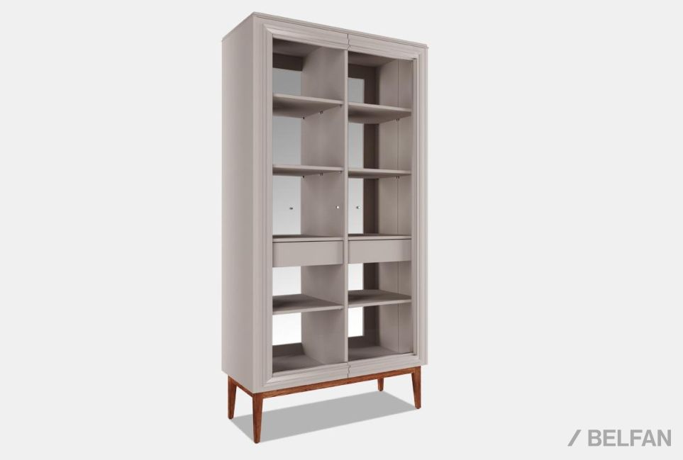 Витрина 2-х дв. "Сакраменто" массив и шпон дуба, МДФ 2