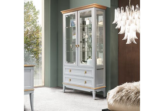 Витрина 2-х дверная "Стюарт" массив и шпон дуба 6