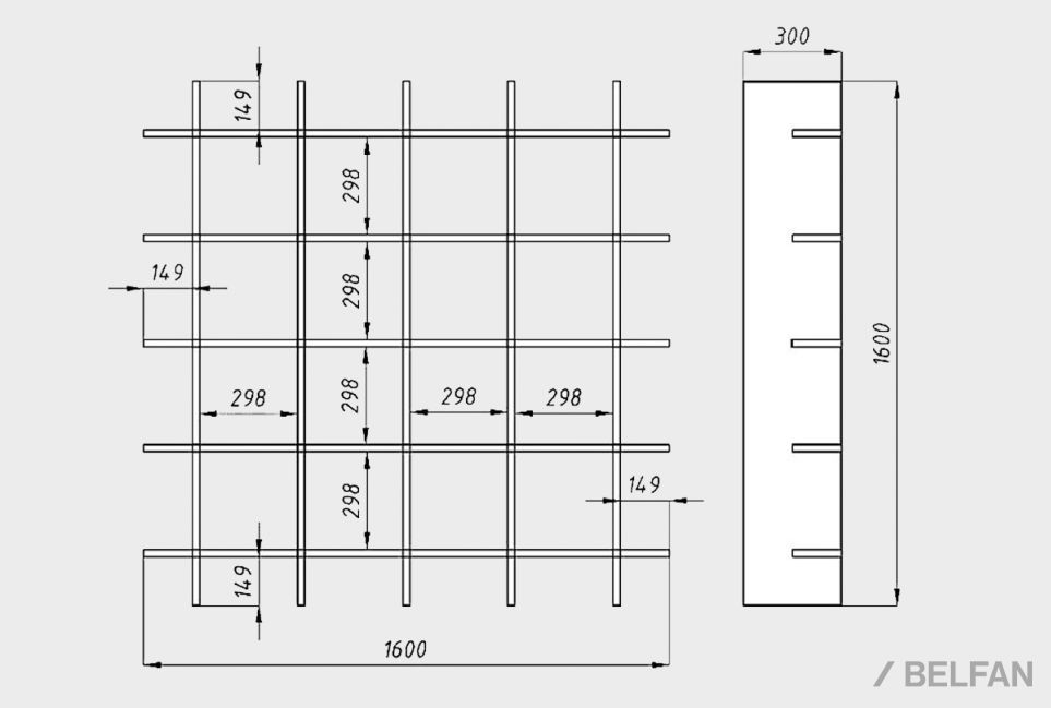 Стеллаж "Art Collection" 4x4 массив дуба 4