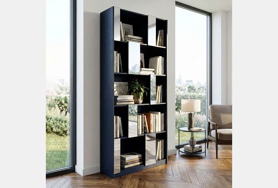 Стеллаж "Сакраменто" 100 (с зеркалами) МДФ, шпон дуба 4