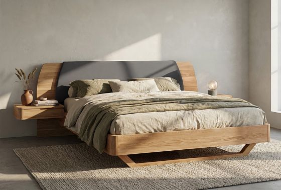 Кровать "Монблан" (с прикроватными тумбами) массив дуба 3