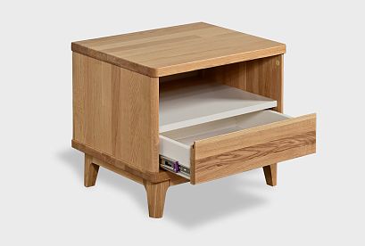 Тумба прикроватная "Wallstreet" (с нишей); *А-012.07; к-бейц-масло, ф-бейц-масло, п-белый