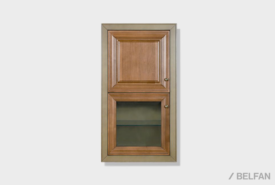 Шкаф навесной закрытый "Оливия" массив и шпон ольхи 1