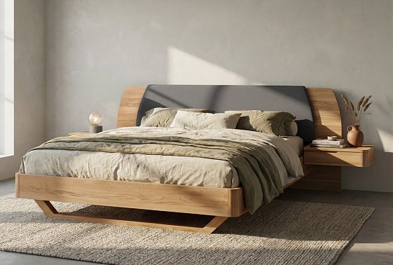 Кровать "Монблан" (с прикроватными тумбами) массив дуба 5