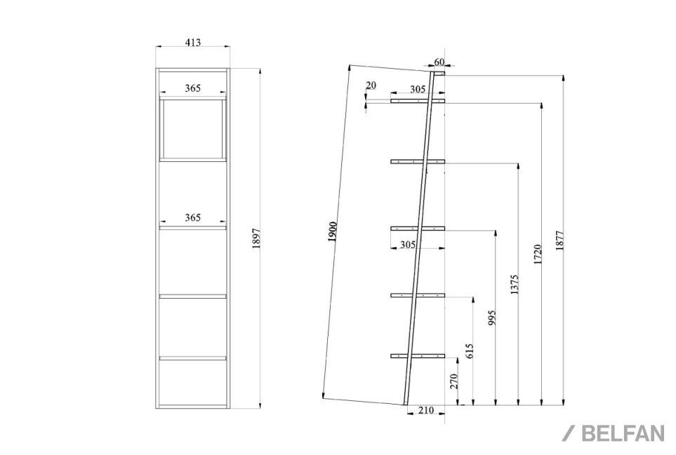 Стеллаж "Art Collection" 440 массив дуба, металл 2