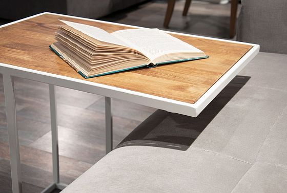 Стол кофейный "Art Collection" приставной массив дуба, металл 4