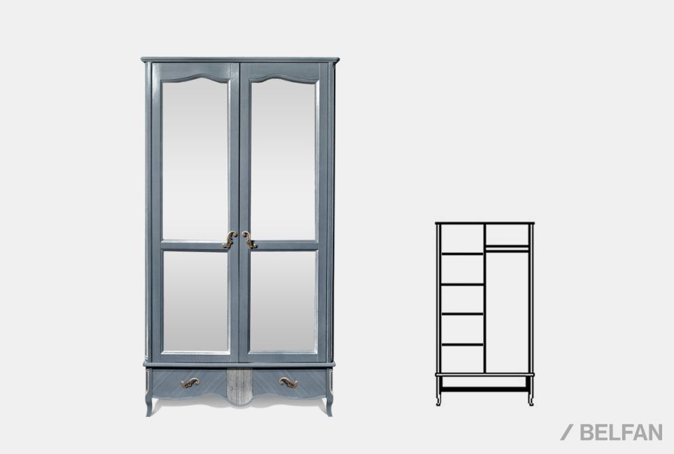 Шкаф для одежды "Katrin" фигурный 2-х дв. с зеркалами массив и шпон дуба 2