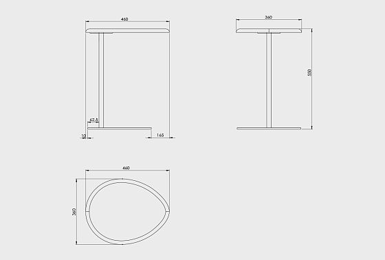 Стол приставной "Меридиан" массив дуба, металл 4
