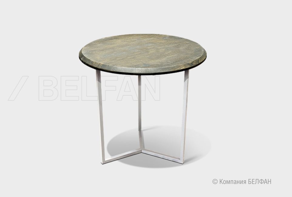 Стол журнальный "Art Collection" круглый 40 массив дуба, металл 1
