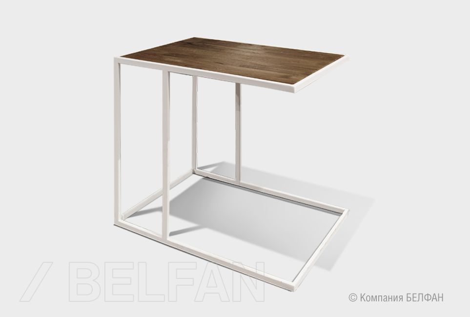 Стол кофейный "Art Collection" приставной массив дуба, металл 1