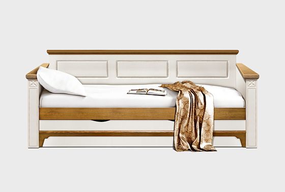 Кровать-диван под два матраса "Бриансон" массив и шпон дуба, МДФ 18