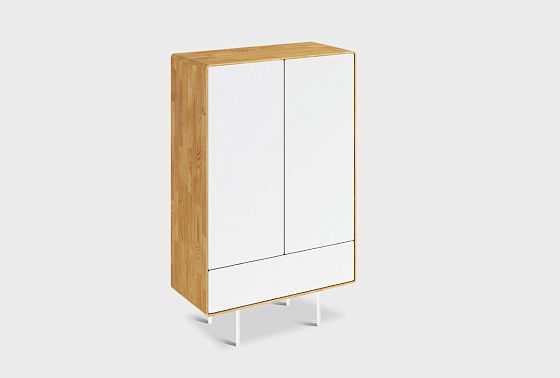 Тумба высокая "Норман" 2 массив дуба, МДФ, металл 3