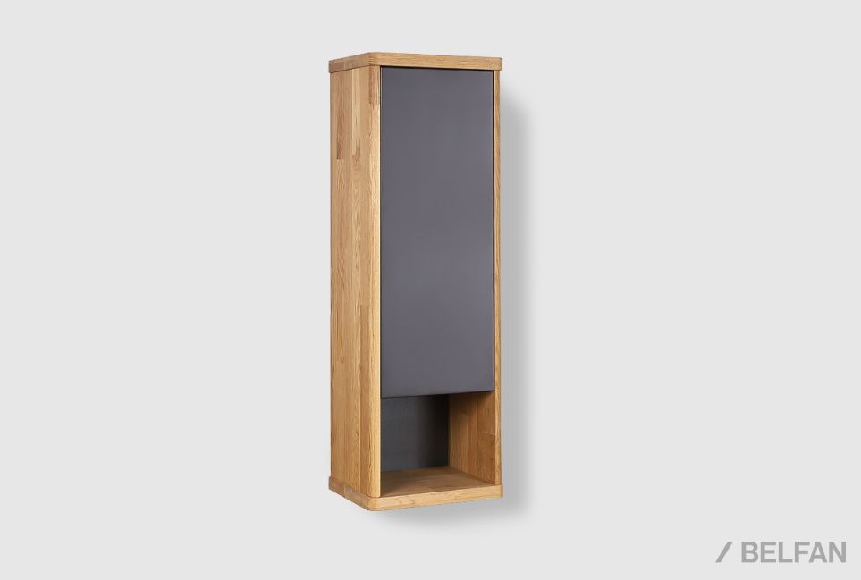 Шкаф навесной "Уоллстрит" (правый) массив дуба, МДФ 1