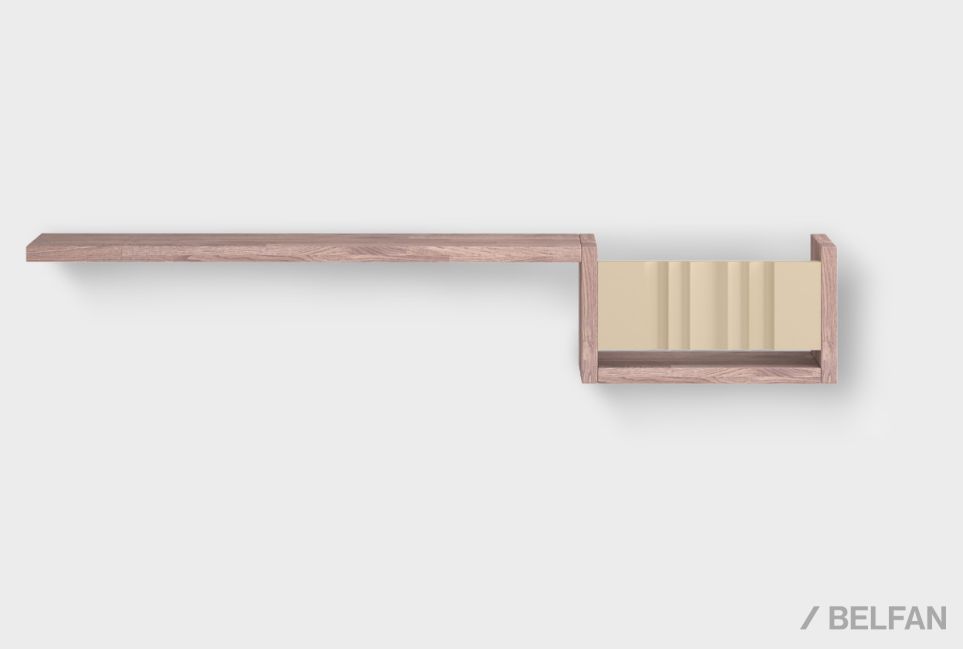 Полка с нишей "Меридиан" (правая) массив дуба, МДФ 1