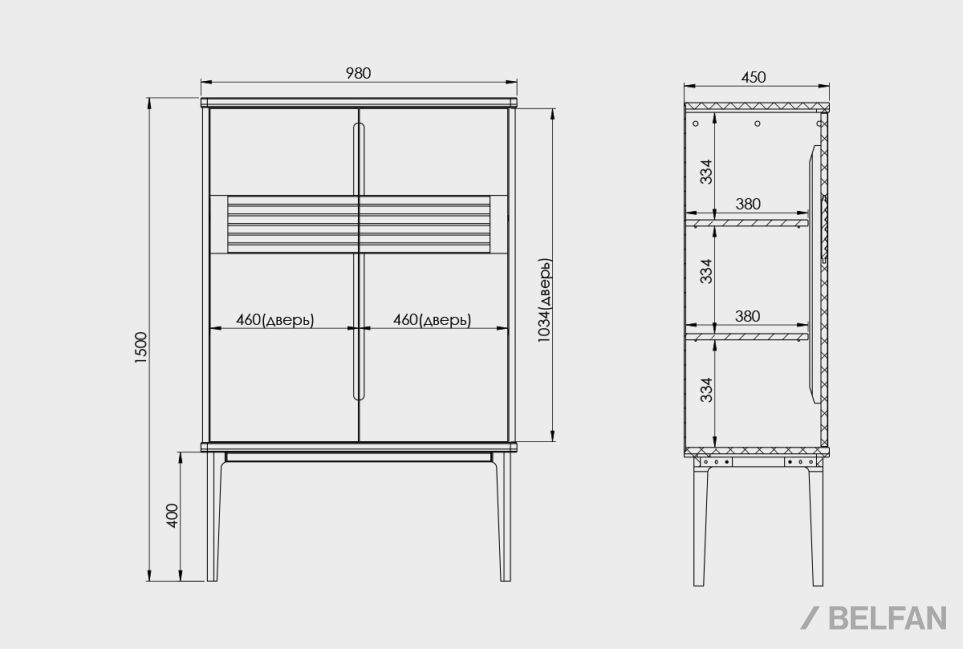 Тумба высокая "Wallstreet" массив дуба, МДФ 3