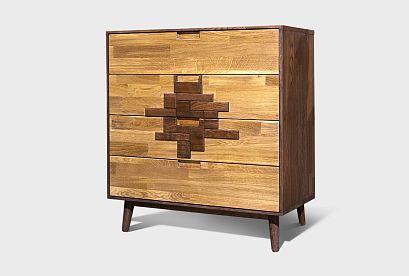 Комод "Irving Design" 1; 4 ящика; графит, бейц-масло