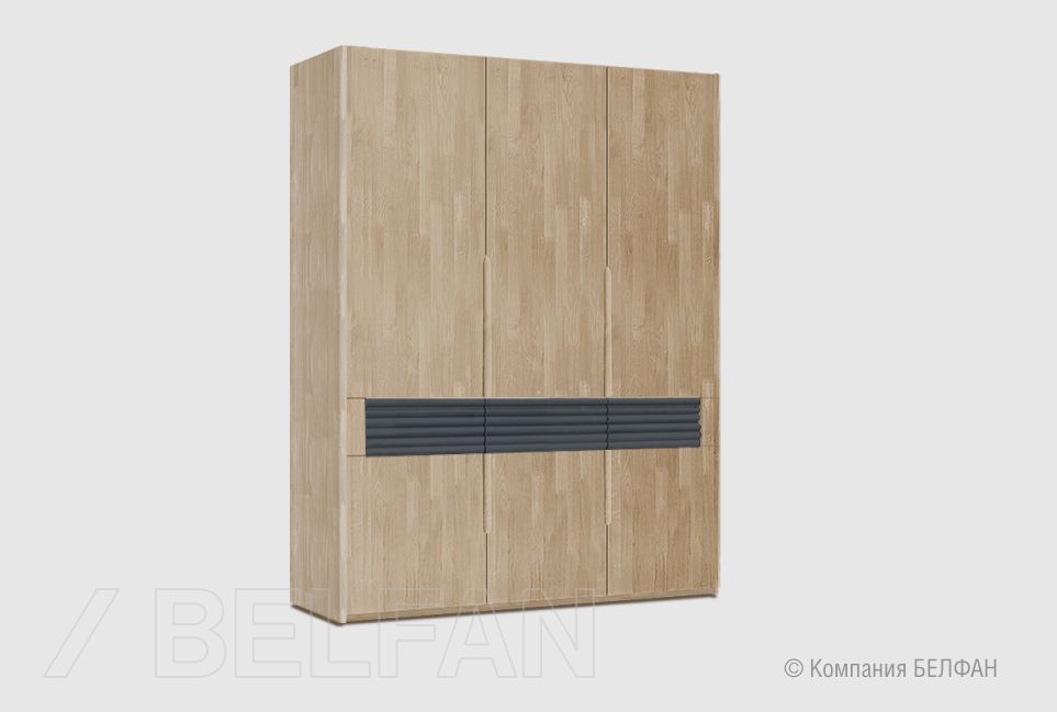 Шкаф для одежды 3-х дверный "Wallstreet" массив дуба, МДФ 1