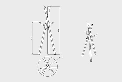 Вешалка напольная "Art Collection"; бейц-масло
