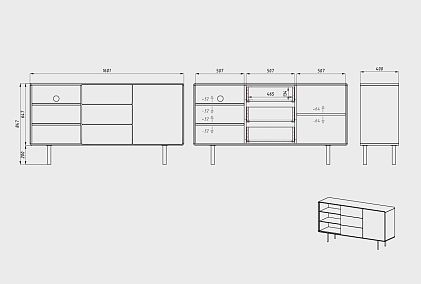 Тумба "Норман" 3 с нишей (левая)