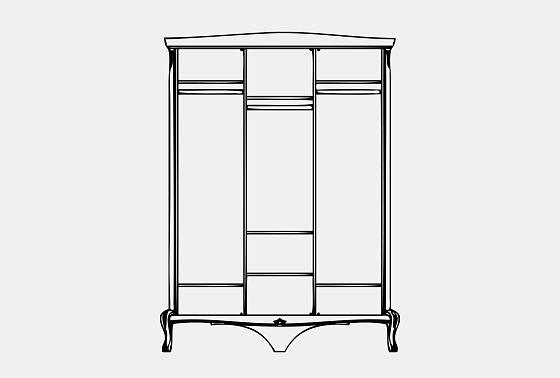 Шкаф для одежды "Fleuron" 3-х дв. массив и шпон дуба 4