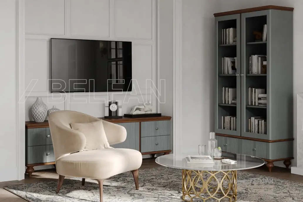 Гостиная «Рандеву» #3 серый 7042 + антик 24