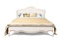 Кровать "Трио" (низкое изножье); без основания, без матраса; (1600x2000); белая эмаль с золотой патиной