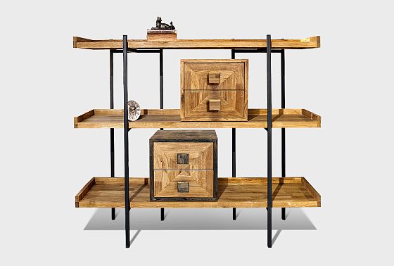 Стеллаж открытый "Куб Дизайн" 3 массив дуба 5