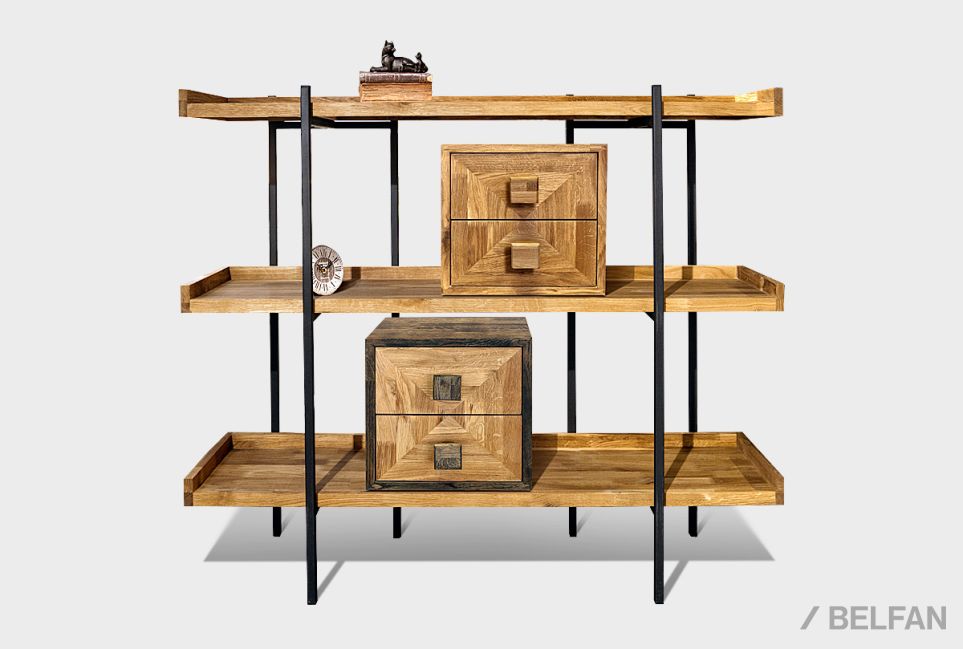 Стеллаж открытый "Куб Дизайн" 3 массив дуба 2