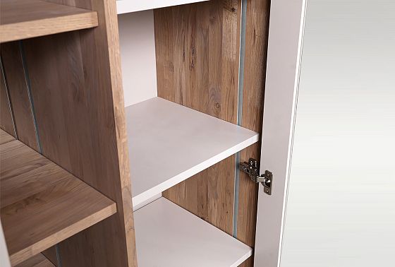 Витрина 2-х дверная "Меридиан" с нишей (комбинированная) массив дуба, МДФ 3