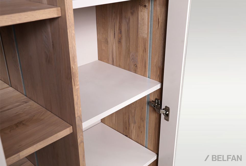 Витрина 2-х дверная "Меридиан" с нишей (комбинированная) массив дуба, МДФ 9