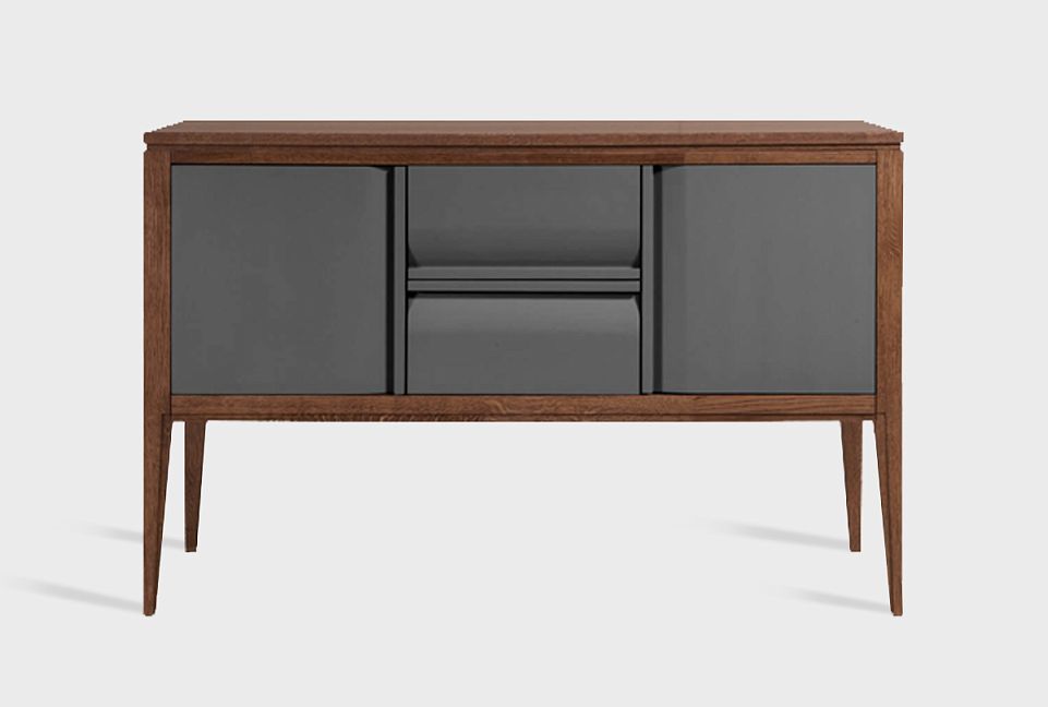 Тумба "Dakota" 3 (с ящиками); мадуро, серый оникс