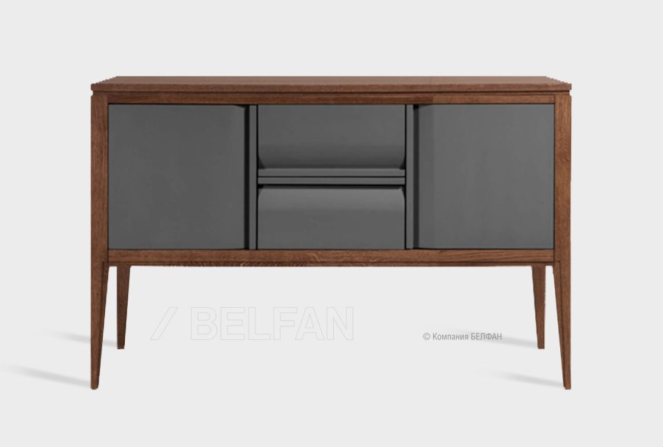 Тумба "Dakota" 3 (с ящиками); мадуро, серый оникс