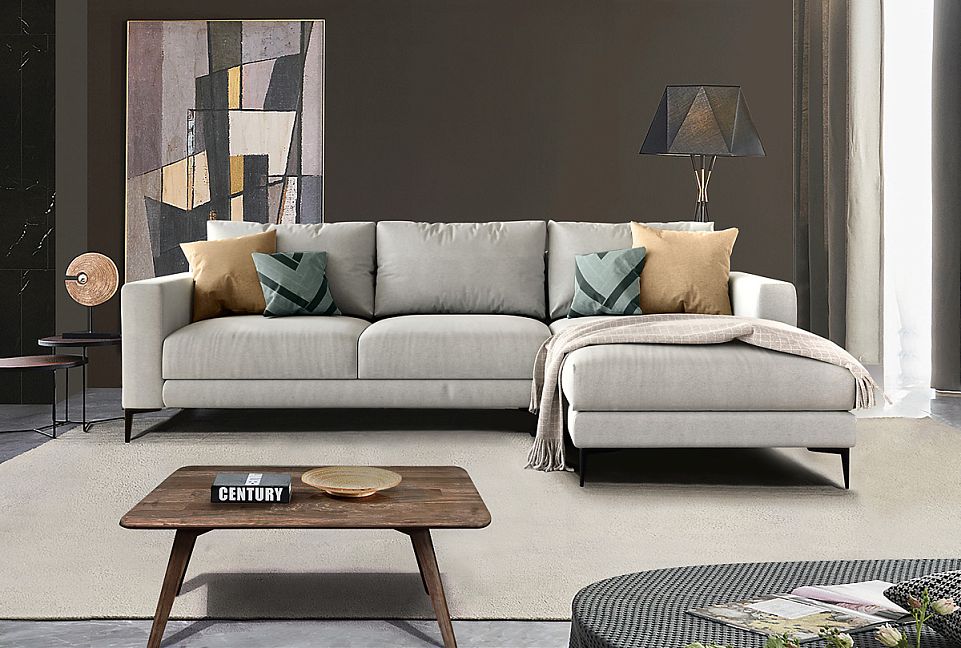 "Мэттью" диван с оттоманкой; нераскл.; 2L6R; правый; начальная группа ткани