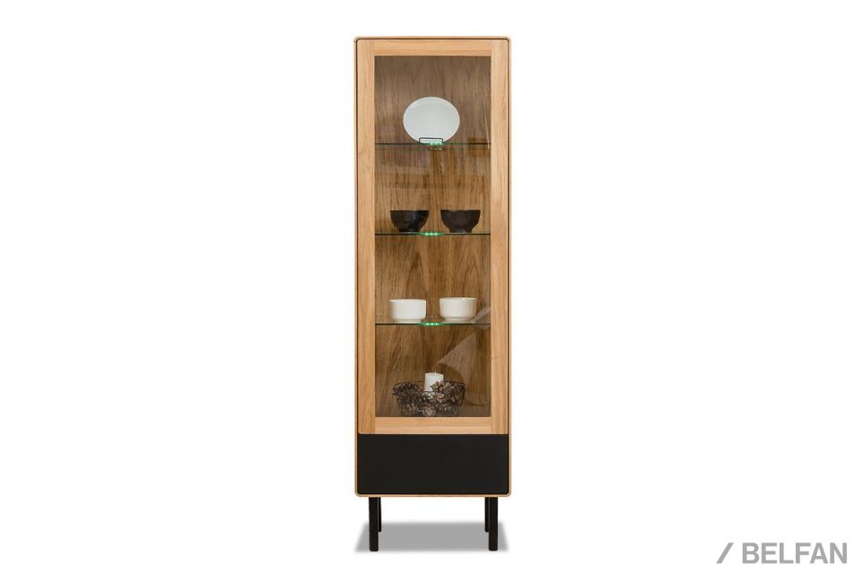 Витрина 1-но дверная "Norman" (левая) массив дуба, МДФ, металл 6