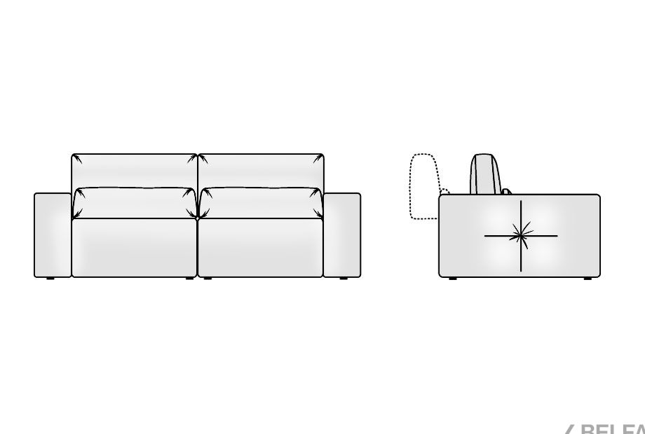 "Бакстер" диван 2-х модульный 4