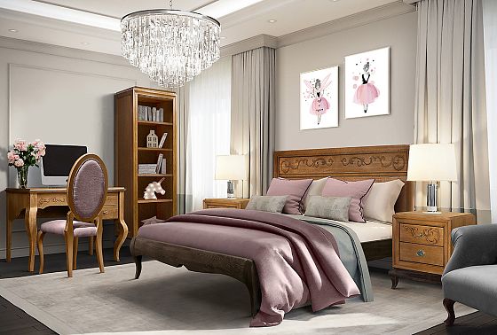 Тумба прикроватная "Соната" (декор) массив и шпон дуба 8