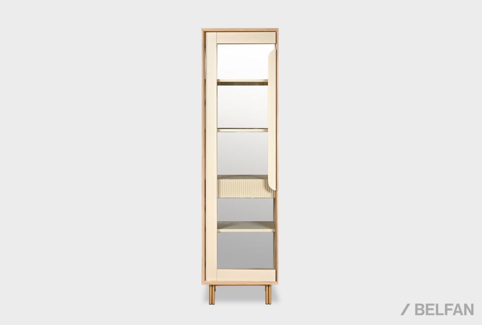 Витрина 1-но дверная «Авеню» (левая) шпон дуба, МДФ, металл 2