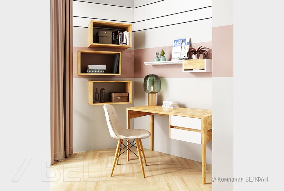 Полка настенная "Cube Design" 1 массив дуба 3