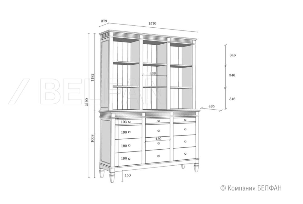 Буфет "Ольса" 300/3012 массив сосны 4