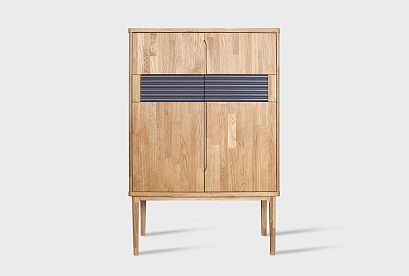 Тумба высокая "Уоллстрит"; *А-012.82; к-бейц-масло, ф-бейц-масло, вст-антрацит