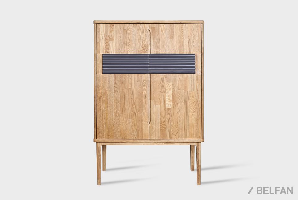 Тумба высокая "Уоллстрит" массив дуба, МДФ 2