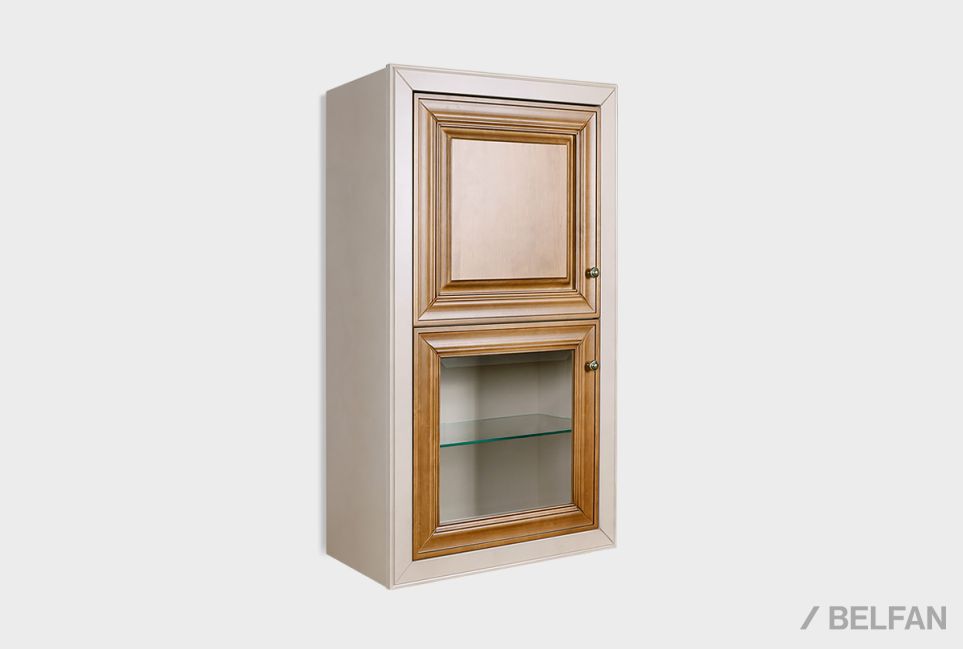 Шкаф навесной закрытый "Оливия" массив и шпон ольхи 2