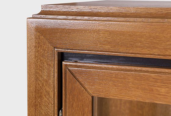 Тумба высокая "Соната" (стекло) массив и шпон дуба 6