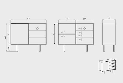 Тумба "Норман" 2 с нишей (правая)