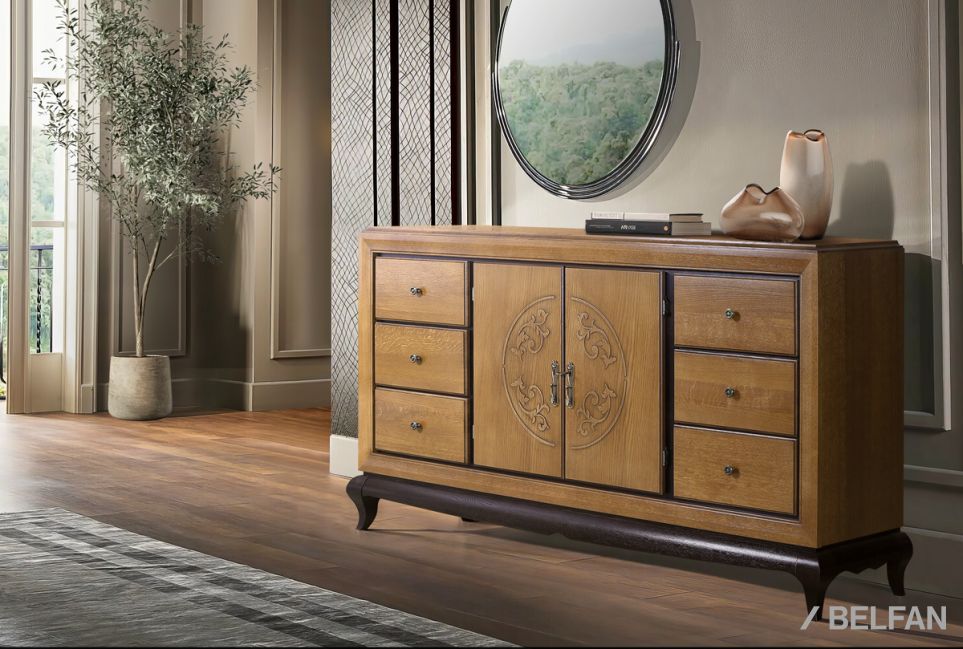 Тумба "Соната" 4 (с ящиками) массив и шпон дуба 8