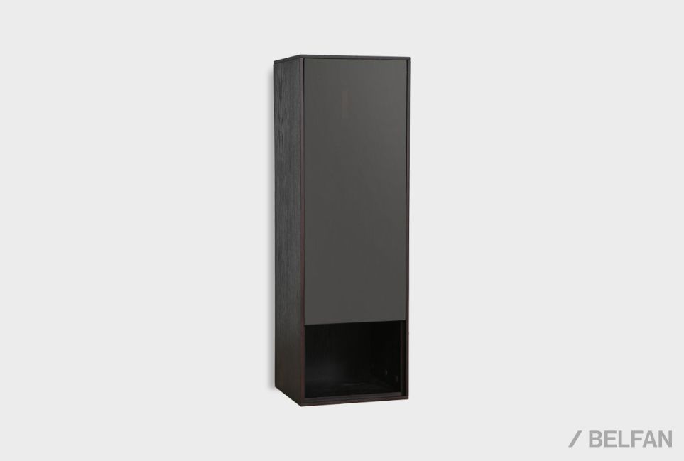 Шкаф настенный с зеркалом "Монреаль" (правый) шпон дуба, МДФ 1