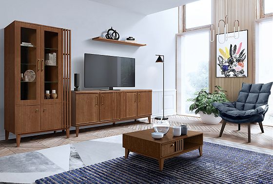 Витрина 4-х дв. "Chicago" (правая) массив и шпон дуба 5