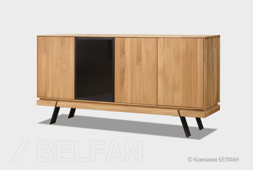 Тумба "Etna" массив дуба, металл 2