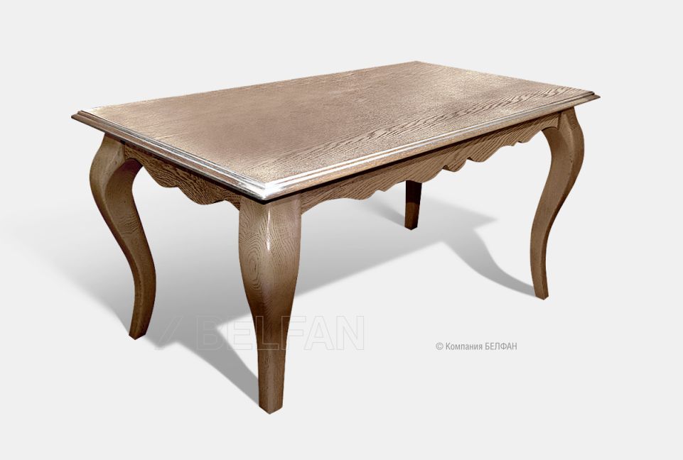 Стол журнальный "Оскар" прямоугольный; амбэр с белой патиной