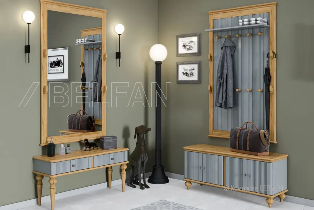 Прихожая «Рандеву» #1 серый 7042 + антик 24